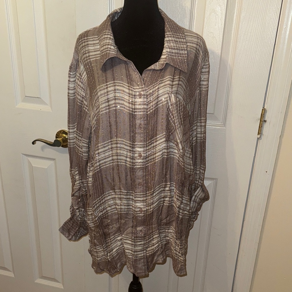Style & Co. Black and Brown Knit Sweater